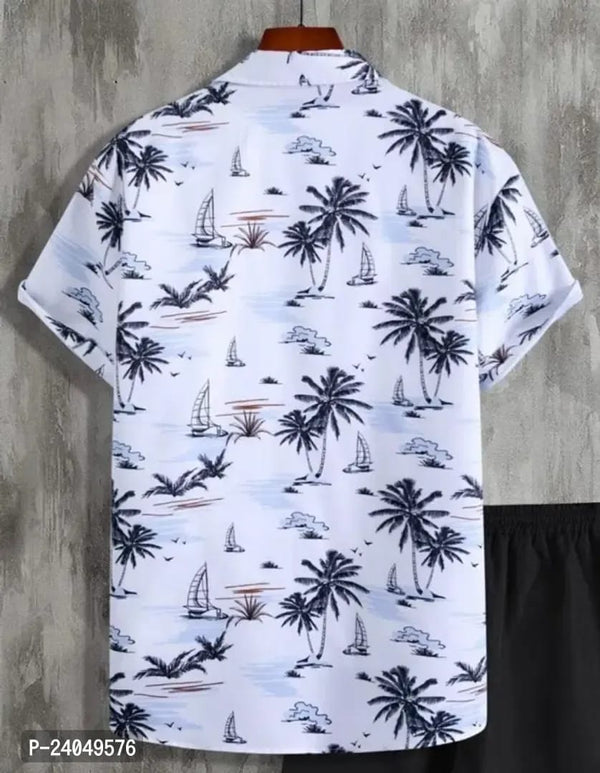 Hmkm Casual Shirt for Men| Shirts for Men/Printed Shirts for Men| Floral Shirts for Men| (X-Large, White Tree)